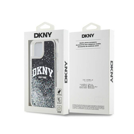 DKNY Liquid Glitter Big Logo - Etui iPhone 15 / 14 / 13 (czarny) (DKHCP15SLBNAEK)