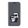 Karl Lagerfeld Booktype NFT Saffiano Karl & Choupette - Etui iPhone 14 (Srebrny) (KLBKP14SSANKCPG)