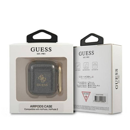 Guess Colored Glitter - Etui Airpods (czarny) (GUA2UCG4GK)