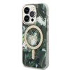 Guess Bundle Pack MagSafe IML Jungle - Zestaw etui + ładowarka MagSafe iPhone 14 Pro Max (khaki/złoty) (GUBPP14XHJEACSA)