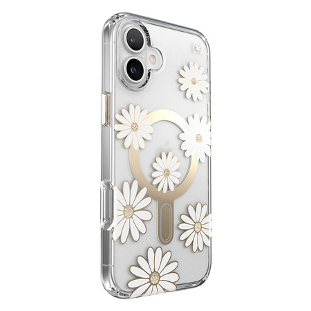 Speck Presidio Lux ClickLock & MagSafe - Etui iPhone 16 Plus (Sunshine Daisies / Clear / Gold) (150749-3257)