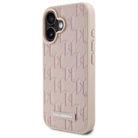 Karl Lagerfeld Hot Stamp MagSafe - Etui iPhone 16 (różowy) (KLHMP16SPKHPORPP)