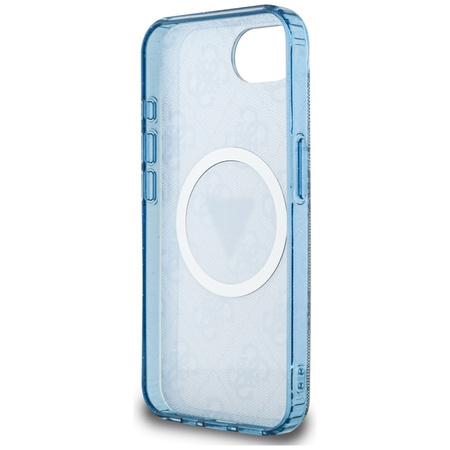 Guess IML Metal Glitter 4G Circle Triangle MagSafe - Etui do iPhone 16e (niebieski) (GUHMPSE4HG4PRTGB)