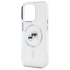Karl Lagerfeld IML Metal Karl & Choupette Head MagSafe - Etui iPhone 15 Pro Max (biały) (KLHMP15XHLSKCH)