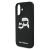 Karl Lagerfeld Silicone Double Heads Print MagSafe - Etui iPhone 16 Plus (czarny) (KLHMP16MSKCHPPLK)
