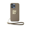 DKNY Wrist Strap Stock Logo - Etui iPhone 15 Pro Max (beżowy) (DKHCP15XPBSWSE)