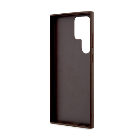 Guess 4G Bottom Stripe Metal Logo Collection - Etui Samsung Galaxy S24 Ultra (brązowy) (GUHCS24LG4GLBR)