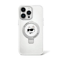 Karl Lagerfeld Ring Stand Choupette Head MagSafe - Etui iPhone 15 Pro (biały) (KLHMP15LHMRSCHH)