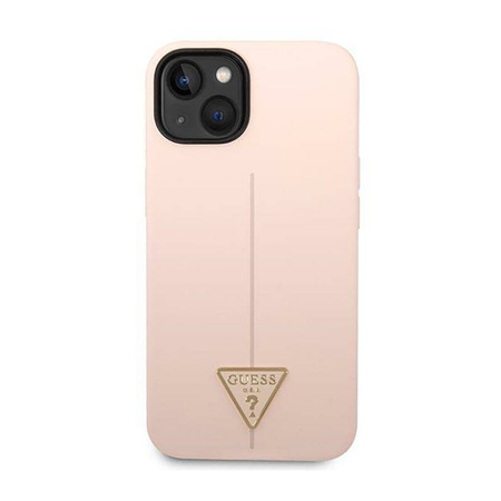 Guess Silicone Triangle Logo - Etui iPhone 14 Plus (różowy) (GUHCP14MSLTGP)