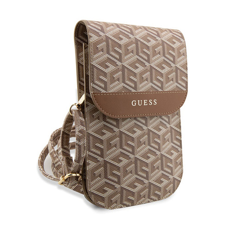 Guess GCube Stripe Phone Bag - Torba z przegrodą na smartfona (brązowy) (GUWBHGCFSEW)