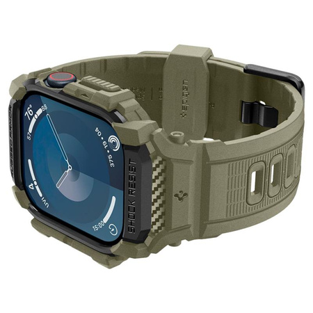 Spigen Rugged Armor Pro - Pasek z obudową do Apple Watch 10 46 mm (Vintage Khaki) (ACS08608)