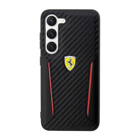 Ferrari Carbon Contrast Edges - Etui Samsung Galaxy S23+ (czarny) (FEHCS23MNPYK)