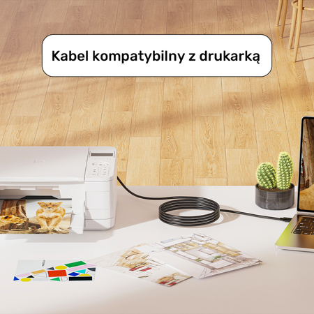 Unitek kabel do drukarki USB C na USB B 2.0 czarny 3m (C14140ABK03-3M)
