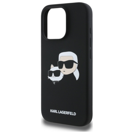 Karl Lagerfeld Silicone Double Heads Print MagSafe - Etui iPhone 16 Pro (czarny) (KLHMP16LSKCHPPLK)