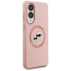 Karl Lagerfeld Silicone Double Heads And Circle MagSafe - Etui Samsung Galaxy S25 Edge (różowy) (KLHMS25ESKCHTCP)