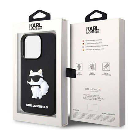 Karl Lagerfeld 3D Rubber NFT Choupette - Etui iPhone 14 Pro Max (Czarny) (KLHCP14X3DRKHNK)