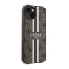 Guess 4G Printed Stripes MagSafe - Etui iPhone 14 Plus (Brązowy) (GUHMP14MP4RPSW)