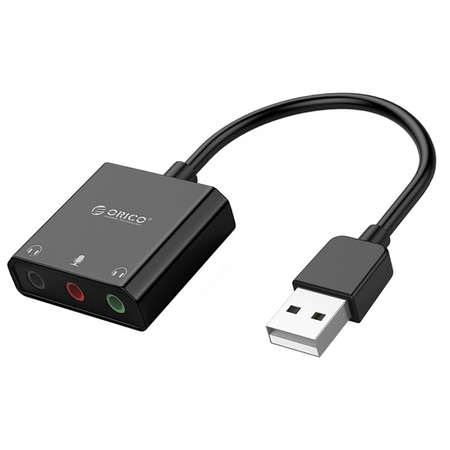 ORICO Zewnętrzna karta dźwiękowa na USB, 3 porty audio- czarny (SKT3-BK-BP)