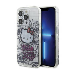 Hello Kitty IML Kitty On Bricks Graffiti - Etui iPhone 15 Pro Max (biały) (HKHCP15XHDGPHT)