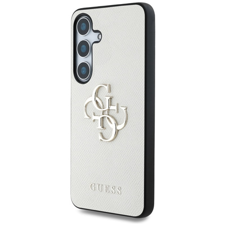 Guess Grained Big 4G Logo Small Classic Logo - Etui do Samsung Galaxy S25 (beżowy) (GUHCS25SPGT4MBE)