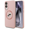 Karl Lagerfeld Silicone Double Heads And Circle MagSafe - Etui Samsung Galaxy S25 Edge (różowy) (KLHMS25ESKCHTCP)