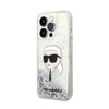 Karl Lagerfeld Liquid Glitter NFT Karl's Head - Etui iPhone 14 Pro (srebrny) (KLHCP14LLNKHCH)