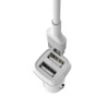 Borofone - ładowarka samochodowa 2x USB kabel Lightning w zestawie, biały (BFO-BZ2-L-W)