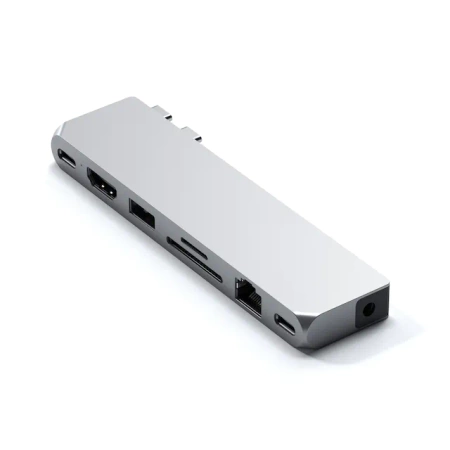 Satechi Pro Hub max - aluminiowy Hub z podwójnym USB-C do MacBooka - srebrny (ST-UCPHMXS)