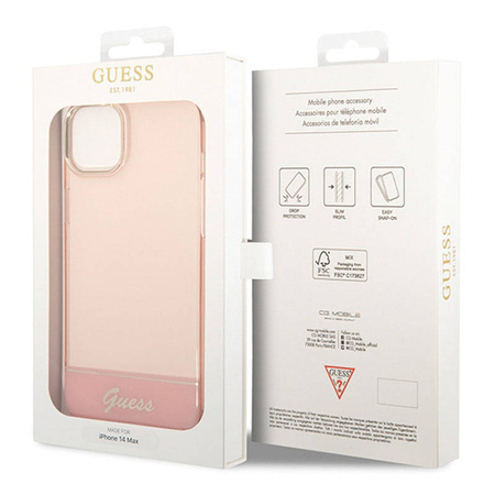 Guess Translucent - Etui iPhone 14 Plus (różowy) (GUHCP14MHGCOP)