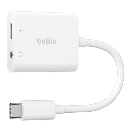 Belkin ROCKSTAR 3.5mm Audio + USB-C Charge Adapter (NPA004BTWH)