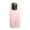 Guess Silicone Triangle Logo - Etui iPhone 14 Pro (różowy) (GUHCP14LSLTGP)