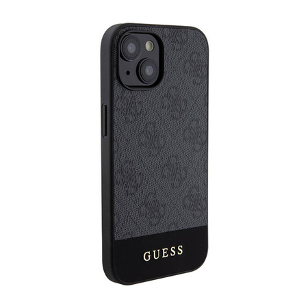 Guess 4G Bottom Stripe Metal Logo Collection - Etui iPhone 15 (szary) (GUHCP15SG4GLGR)