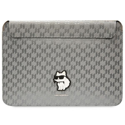 Karl Lagerfeld NFT Saffiano Monogram Ikonik Choupette Sleeve - Etui na notebook 14" (Srebrny) (KLCS14SAKHPCG)