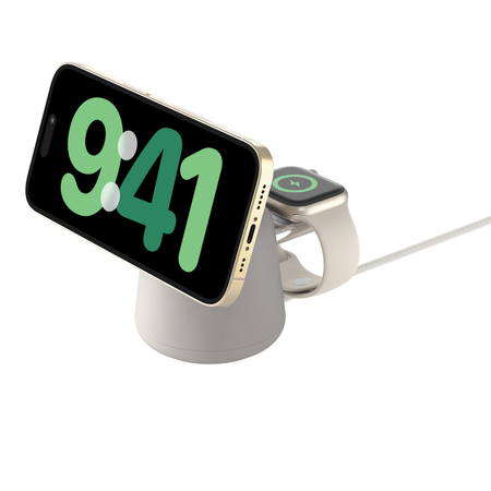 Belkin Ładowarka 3w1, magnetyczna Qi2 15W, do iPhone, AppleWatch, AirPods, kremowa (WIZ027VFH37)