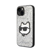 Karl Lagerfeld NFT Glitter Choupette Patch - Etui iPhone 14 Plus (srebrny) (KLHCP14MG2CPS)