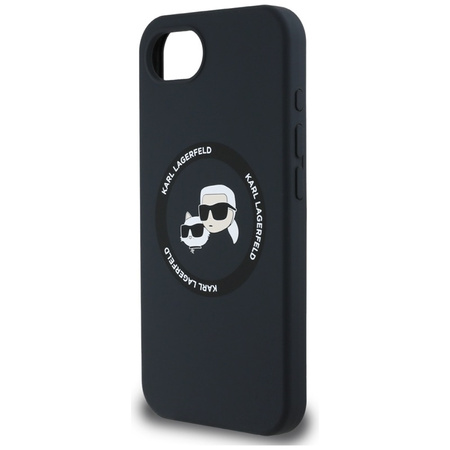 Karl Lagerfeld Silicone Karl & Choupette Heads MagSafe - Etui do iPhone 16e (czarny) (KLHMPSE4SKCHTCK)