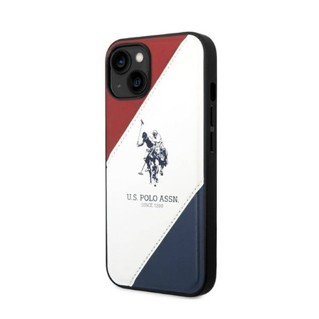 US Polo Assn Tricolor Embossed - Etui iPhone 14 (biały) (USHCP14SPSO3)