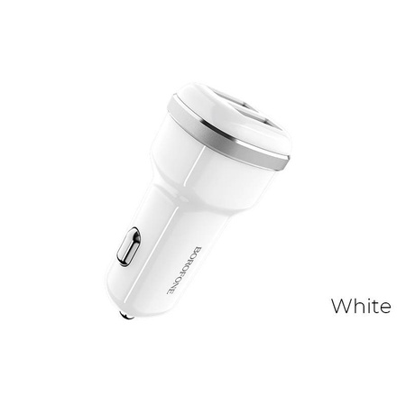 Borofone - ładowarka samochodowa 2x USB, biały (BFO-BZ13-W)