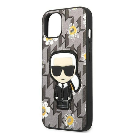 Karl Lagerfeld Iconic Karl Flower - Etui iPhone 13 Mini (szary) (KLHCP13SPMNFIK1)