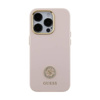 Guess Silicone Logo Strass 4G - Etui iPhone 15 Pro (różowy) (GUHCP15LM4DGPP)