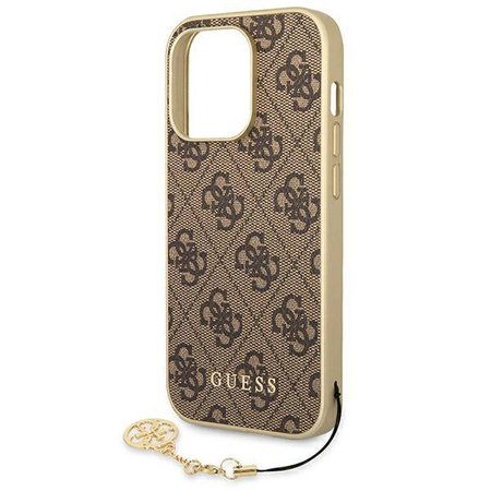 Guess 4G Charms Collection - Etui iPhone 14 Pro (brązowy) (GUHCP14LGF4GBR)