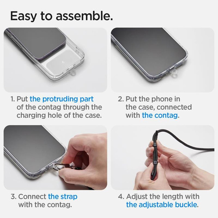 Spigen Universal Strap Set Crossbody & Wrist - Pasek do telefonu na ramię + na nadgarstek (Mute Blue) (AFA08364)