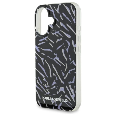 Karl Lagerfeld Zebra With Cord - Etui iPhone 16 Plus (fioletowy) (KLHCP16MHZBPKCCU)
