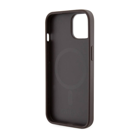 Guess GCube Stripes MagSafe - Etui iPhone 14 (Brązowy) (GUHMP14SHGCFSEW)