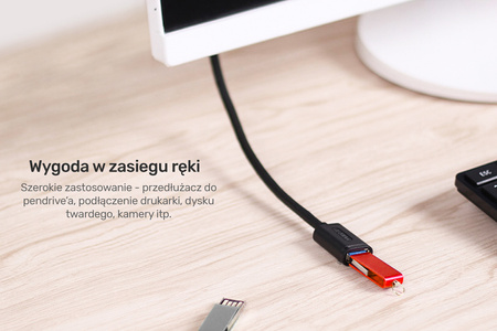 Unitek Kabel Przewód Przejściówka Przedłużacz USB-A 3.0 AM-AF 0,5m Czarny (Y-C456GBK)