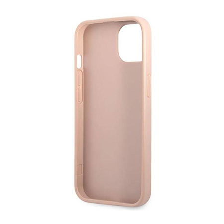 Guess Saffiano Triangle Logo Case – Etui iPhone 14 Plus (różowy) (GUHCP14MPSATLP)