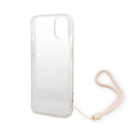 Guess 4G Print Cord - Etui ze smyczką iPhone 14 Plus (różowy) (GUOHCP14MH4STP)