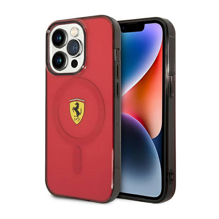 Ferrari Translucent MagSafe - Etui iPhone 14 Pro (Czerwony) (FEHMP14LURKR)