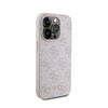Guess 4G Metal Gold Logo - Etui iPhone 15 Pro (różowy) (GUHCP15LG4GFPI)