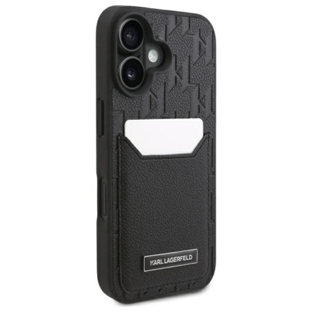 Karl Lagerfeld Cardslots Monogram - Etui iPhone 16 (czarny) (KLHCP16SPGKHPRPK)